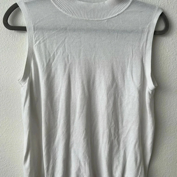 LOFT white 100% cotton crew neck top/vest - Picture 2 of 4